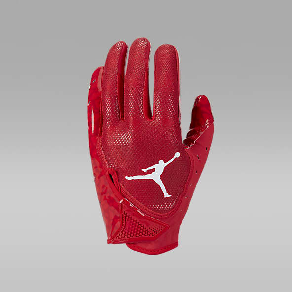 Red Football Gloves Mitts. Nike